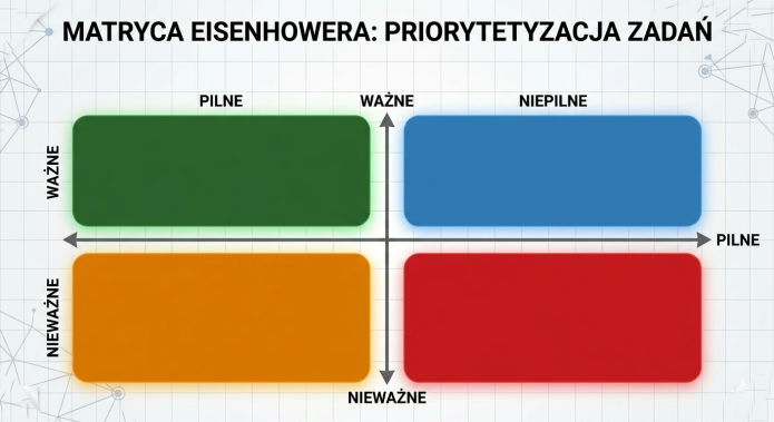 macierz eisenhowera, matryca eisenhowera, macierz pilne ważne